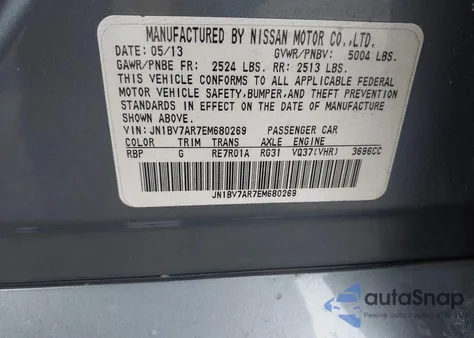 2014 Infiniti Q50 Premium z USA, uszkodzony, nr VIN JN1BV7AR7EM680269